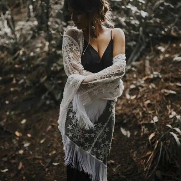 Accessories - SOLD OUT Boho White Star Mesh Sheer Crochet Lace Coverup